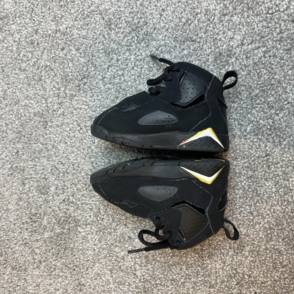 Jordan Air‎ Jordan 7 Retro TD Shoes Toddler Size 6C Black Yellow White Sneakers